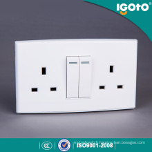 Igoto British Standard Dl3013 Double 13A Switched Socket with 2 Gang Switch